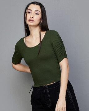 round-neck regular fit top