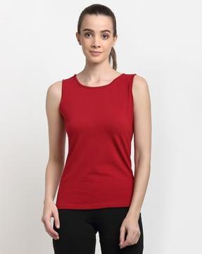 round-neck relaxed fit tank top