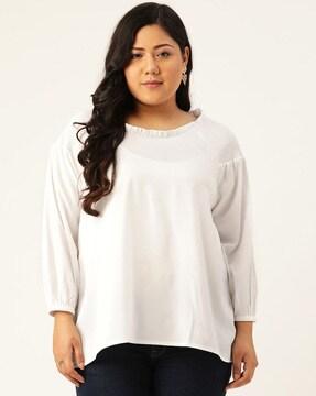 round neck relaxed fit top