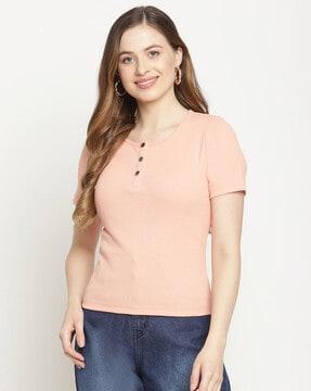 round-neck relaxed fit top