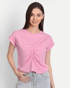 round-neck relaxed fit top