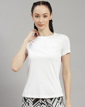 round-neck relaxed-fit top