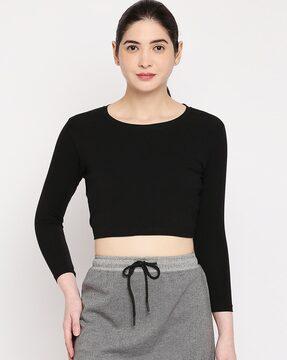 round-neck relaxed fit top