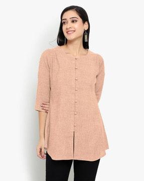 round-neck relaxed-fit tunic