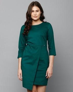 round-neck sheath dress