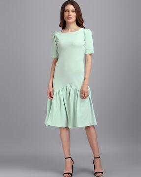 round-neck sheath dress