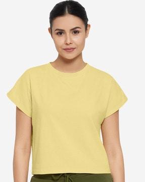 round-neck short sleeves crop t-shirt - atp85301