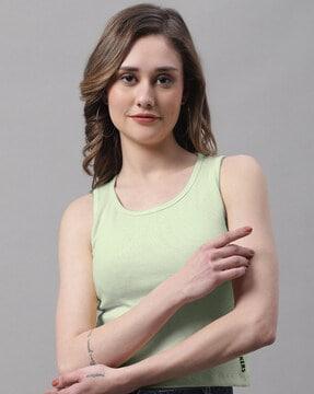 round-neck sleeveless top