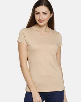 round-neck slim fit t-shirt with branding