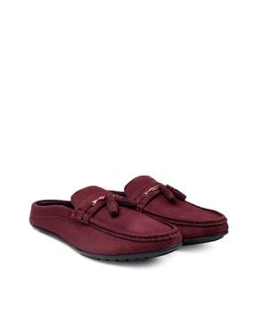 round-neck slip-on loafers