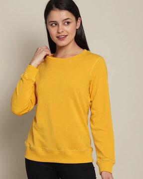 round-neck slip-on sweatshirt