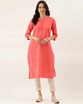 round neck straight kurta