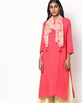 round-neck straight kurta