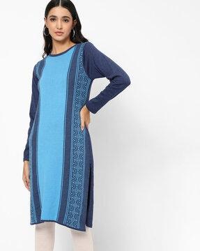 round-neck straight kurta