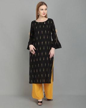 round neck straight kurta