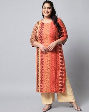 round-neck straight kurta