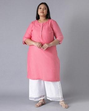 round-neck straight kurta