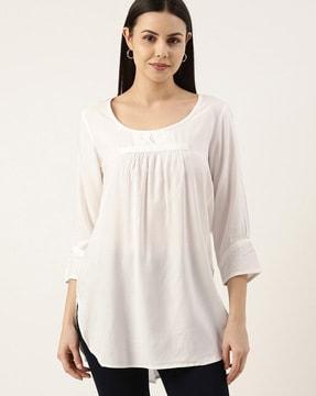 round-neck straight tunic