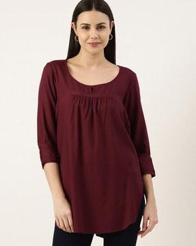 round-neck straight tunic