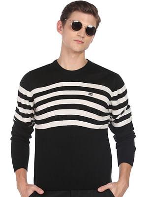 round neck striped sweater