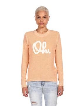 round-neck sweater with applique