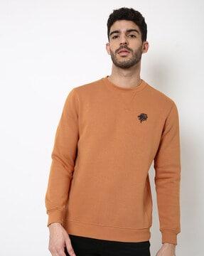 round-neck sweatshirt with brand logo