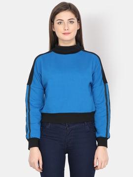 round-neck sweatshirt with contrast panels