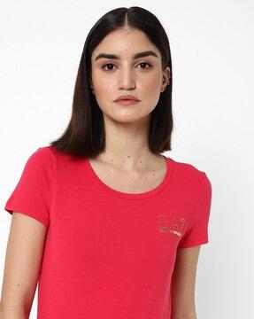 round-neck t-shirt with logo print