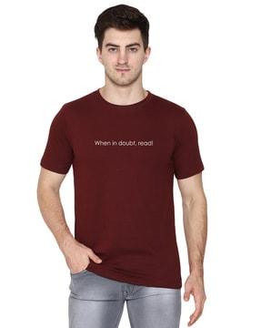 round neck t-shirt with typography detail