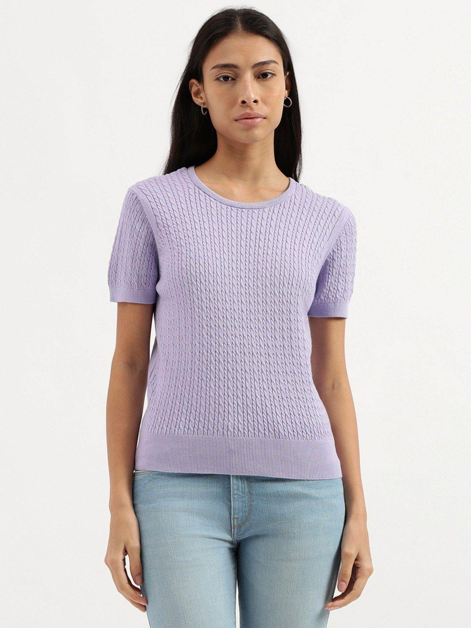 round neck textured top