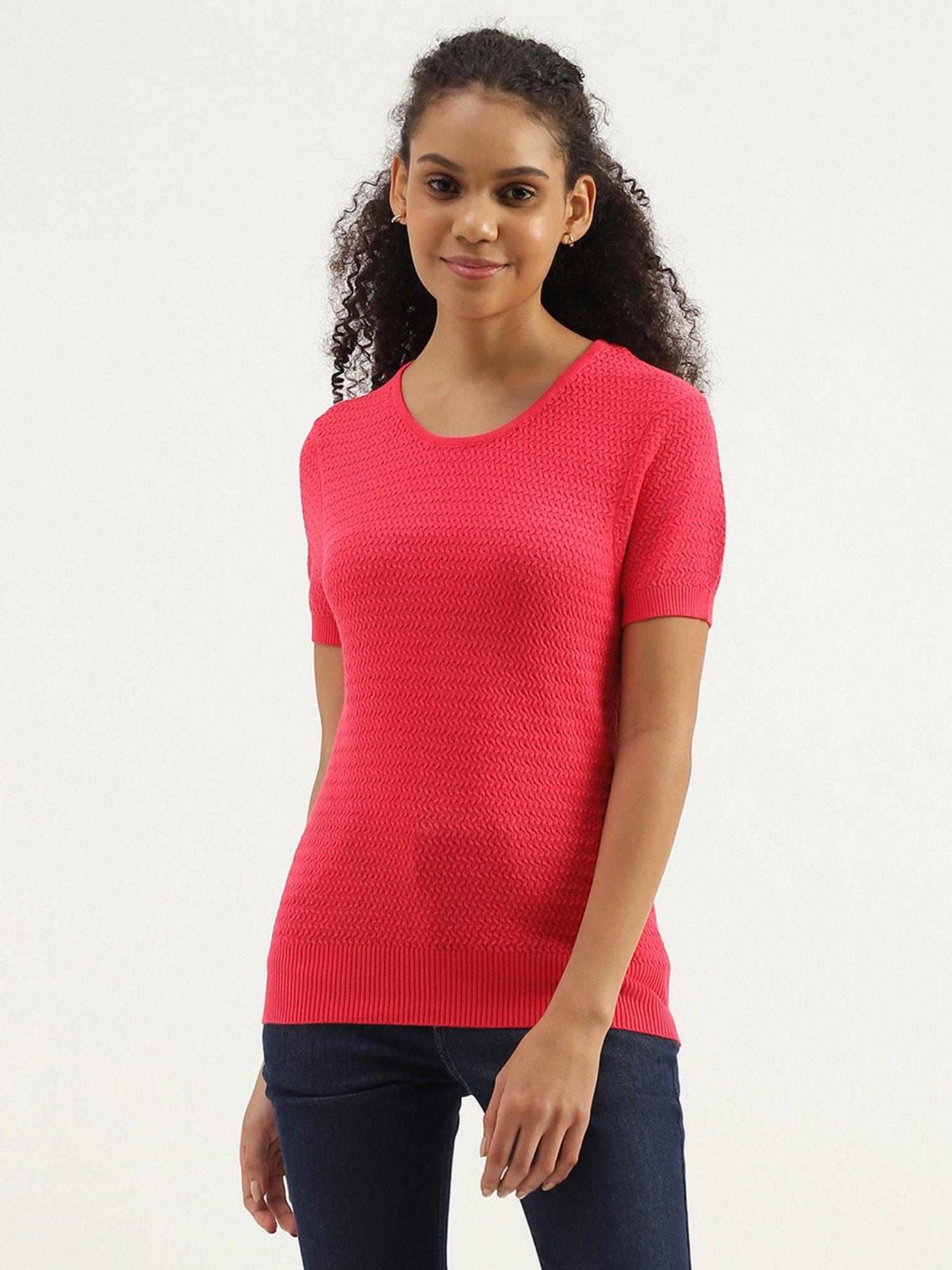 round neck textured top