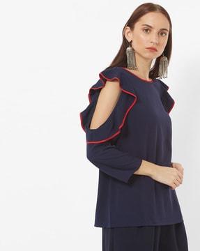 round-neck top with cutouts
