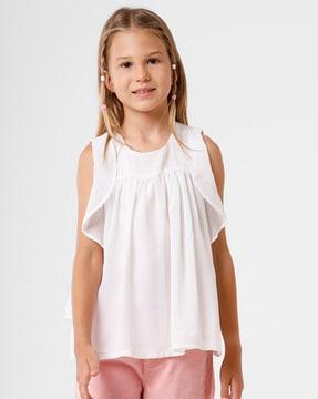 round-neck top with frills