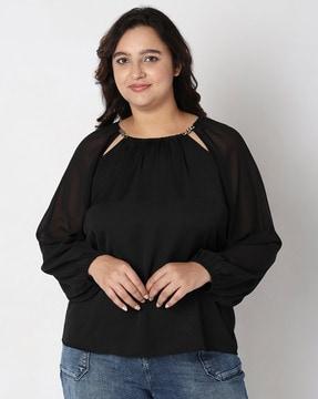 round-neck top with full sleeves