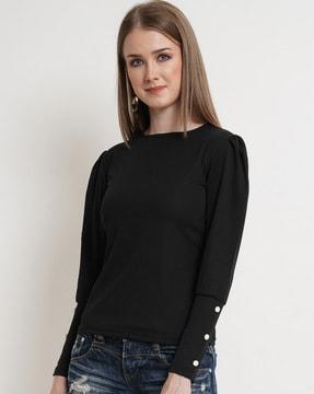 round-neck top with full sleeves