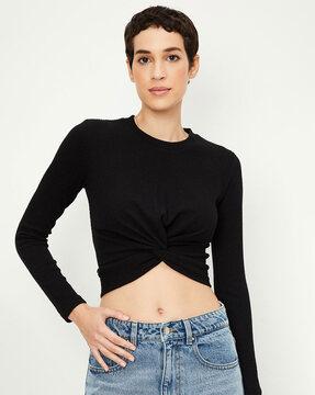 round-neck top with full sleeves