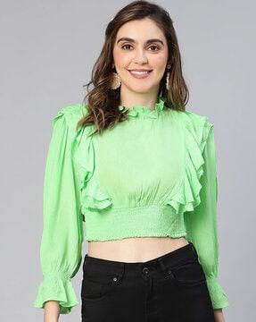 round-neck top with full sleeves