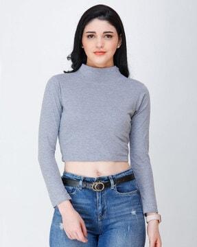 round-neck top with full sleeves