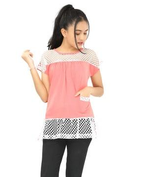 round-neck top with ladder lace