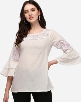 round-neck top with ladder lace