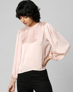 round-neck top with peasant sleeves