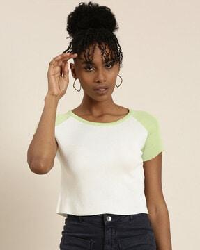 round-neck top with raglan-sleeves