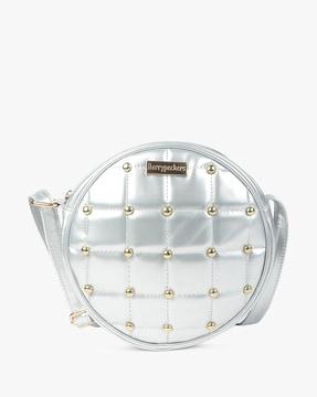 round sling bag with rivets