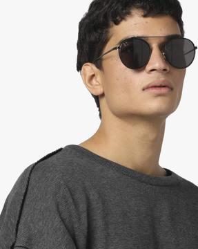 round sunglasses with brow bar