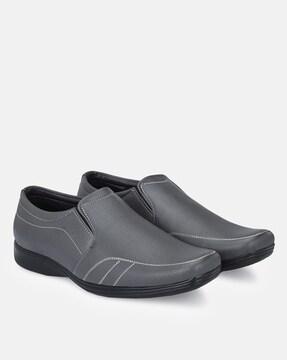 round-toe formal slip-on shoes