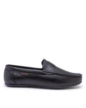 round-toe loafers with slip-on styling