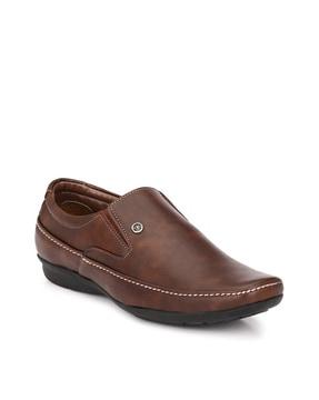 round-toe formal slip-on shoes