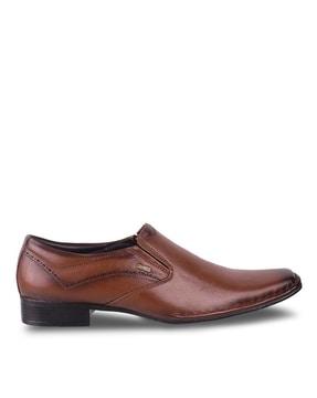 round-toe genuine leather formal shoes