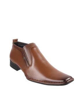 round-toe genuine leather formal shoes