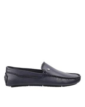 round-toe genuine leather loafers